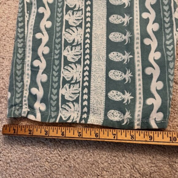 Brand unknown. Sz Medium. Rayon Aloha Hawaiian Pineapple Pants. Elastic. B119 - Picture 3 of 4